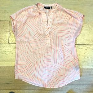 White and Neon Pink Blouse